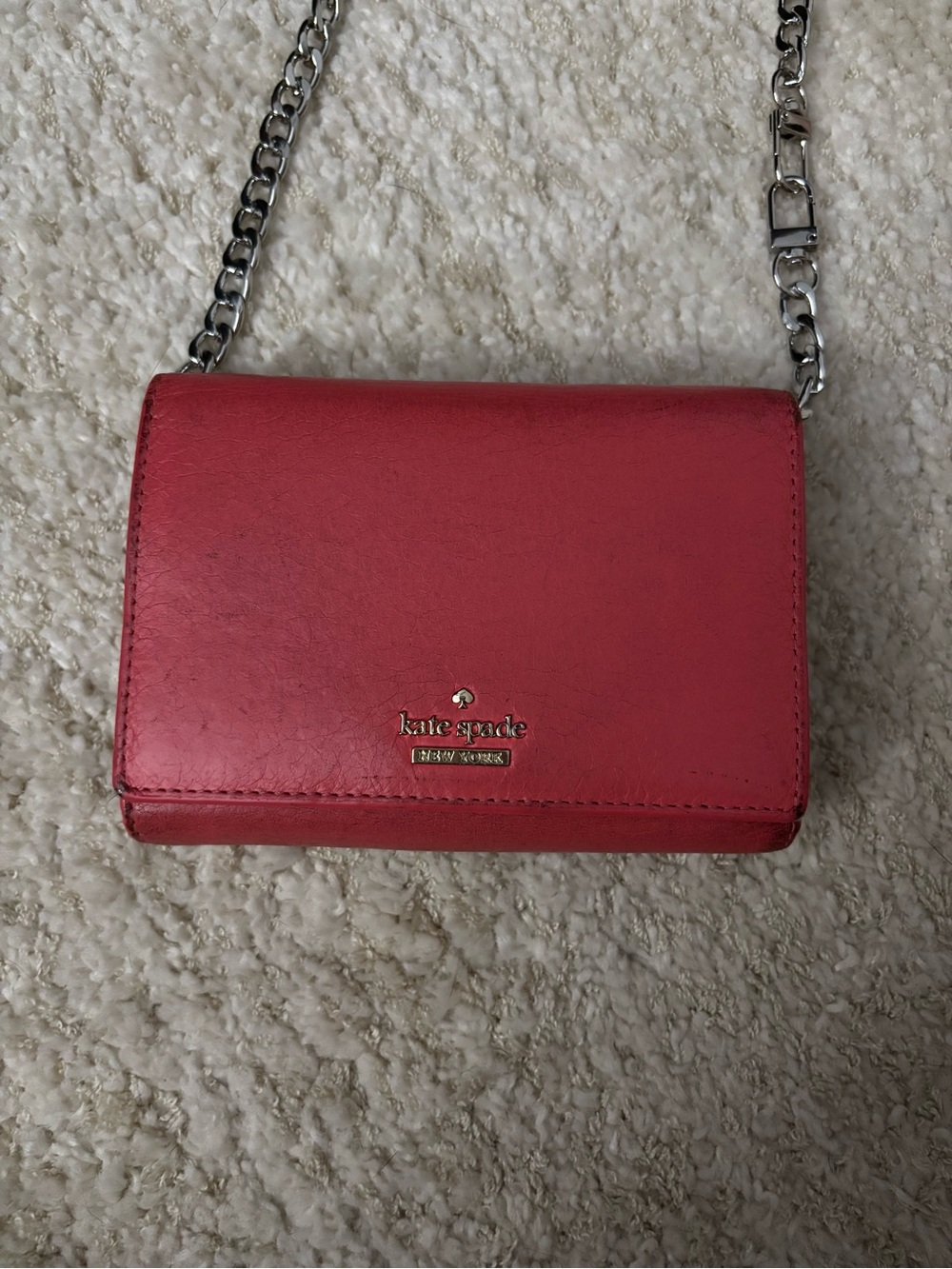 kate spade pink leather chain-strap crossbody
